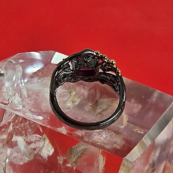 925 Sterling Silver Ring Sz 6.75 with Natural Ruby Gemstone - Picture 3 of 8